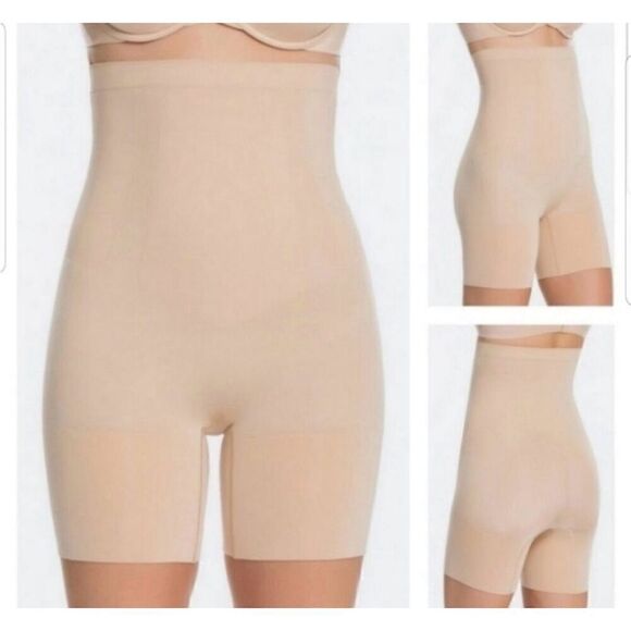 SPANX Sculpt OnCore High Waisted Short Soft Nude Shapewear Women’s Medium - Picture 1 of 5